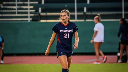 Gwen Howell looking into the distance during a soccer game