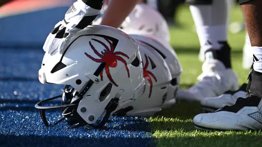 Football helmet with Spiders decal