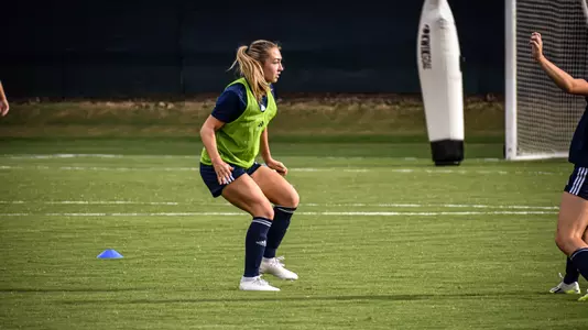 Kimball ready to receive the ball during practice