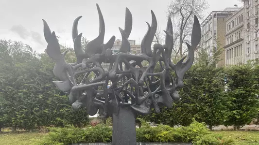 Menorah of Flames sculpture in Thessaloniki, Greec e
