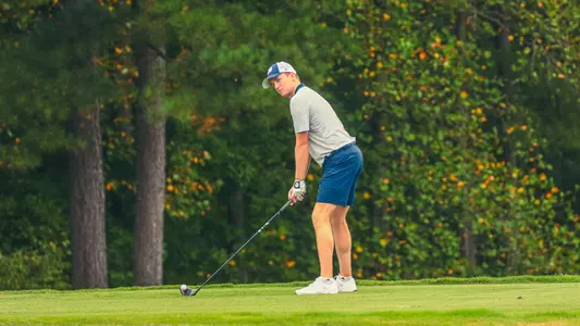 Patrick Isztwan addresses his ball on the teebox