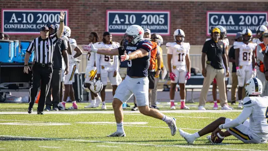 Wayne Galloway celebrates a sack against North Carolina A&T