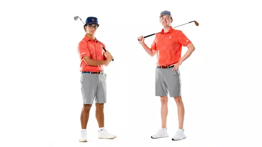 Carson Baez and Patrick Isztwan pose side-by-side on a white background