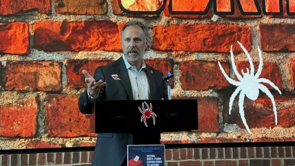 Bruce Matthews speaks during a Voting panel