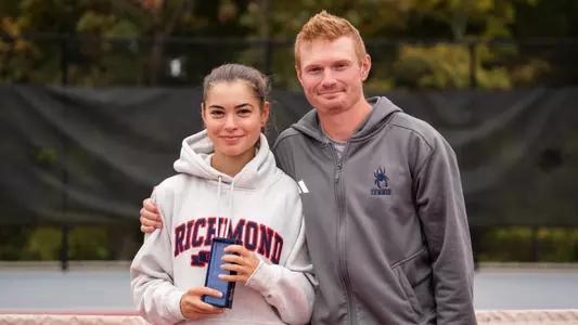 Barbulescu with Jacob Dunbar after winning A-10 Qualifiers