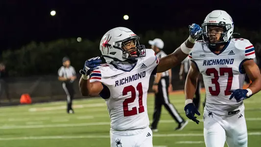 Jabril Hayes celebrates an interception against Campbell on Nov. 9, 2024
