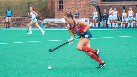 Jessica Mullin drives the ball forward