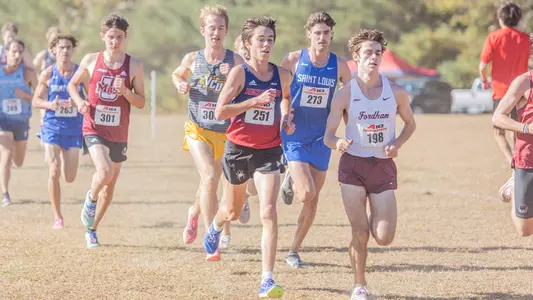 Brady Barber running at XC A-10 Championship