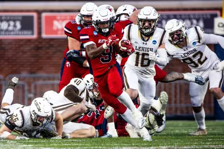 Zach Palmer-Smith carries the ball during Richmond's FCS First Round loss to Lehigh on Nov. 30, 2024