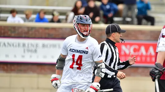 Luke Grayum during Richmond's regular season game against UMass in 2023