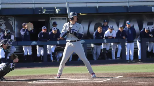 Jordan Jaffe stands in the batters box waiting for the pitcher to throw.