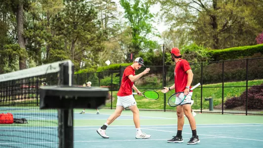 Cole Brashear and Davis Wiley Celebrating a Doubles point win