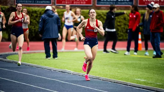 Madison Trippett close to the finish line looking determined