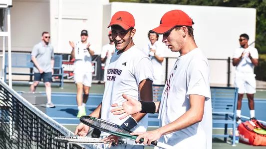 Daniel Kliebhan and Sebastian Miano after a doubles win