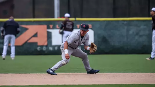 Connor Larson fields a ground ball at shortstop