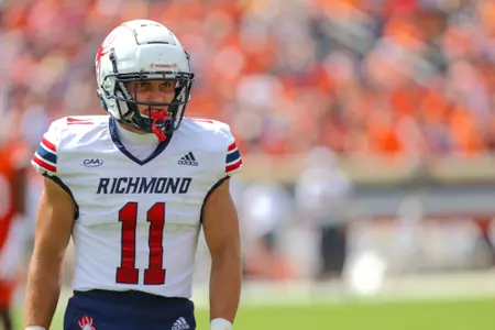 Nick DeGennaro before Richmond's 2022 game at Virginia