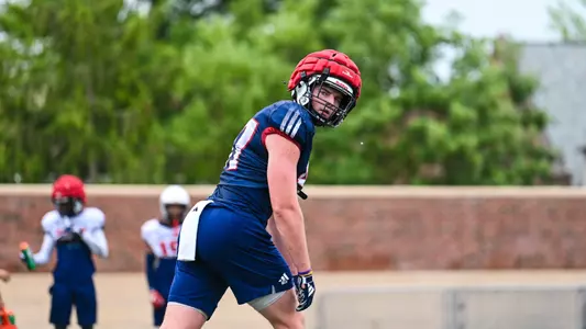 Sean Clarke lines up on the line of scrimmage during Richmond's football practice on Aug. 3, 2024