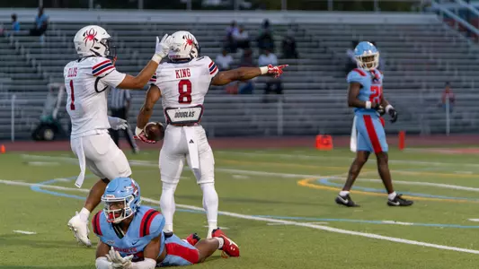Andrew King signals for a first down