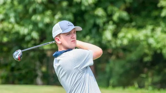 Patrick Isztwan stares down his tee shot