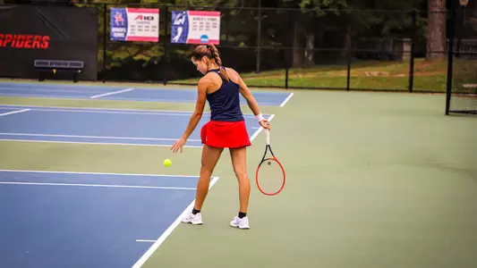 Sofia Barbulescu serving the ball