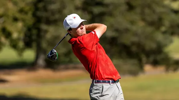 Quin Polin holds his follow through after a drive