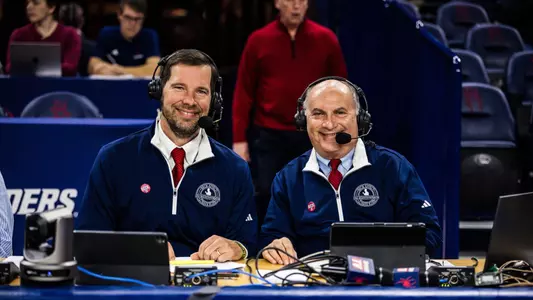Scott Ungerer and Bob Black at the broadcast table