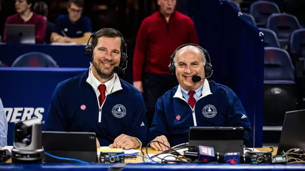 Scott Ungerer and Bob Black at the broadcast table