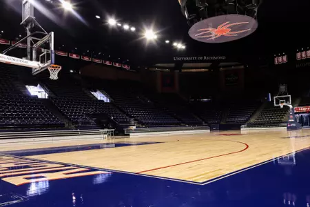 The court at the Robins Center looking upward to the center ring