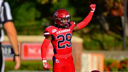 CJ Fraser signals for a third down stop against Holy Cross on Oct. 18, 2025