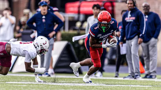 Ja'Vion Griffin catches a pass and makes a defender miss during Richmond's game against No. 25 Lafayette on Nov. 15, 2025