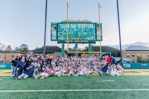 Richmond celebrates a Capital Cup victory over rival William & Mary on Nov. 22, 2025