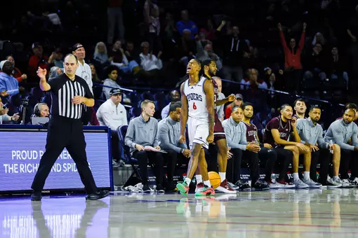 AJ Lopez reacts to a made basketb