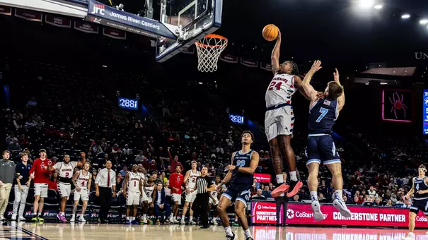 Jaylen Robinson soars for a dunk