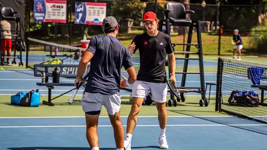 Brashear and Wiley during a doubles match