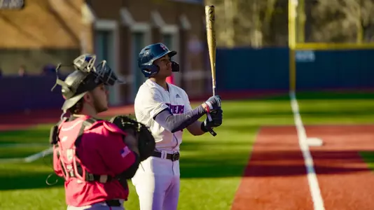 Aaron Whitley prepares to step to the plate for an at-bat against Fairfield