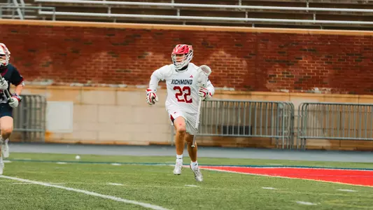 Leo Caine cradles the ball during Richmond's 17-2 win over Robert Morris