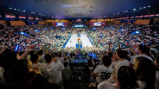 The crowd at a men's basketball game vs Dayton on Jan. 27, 2024