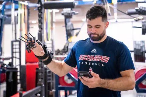 Esteban Rodriguez uses hand technology