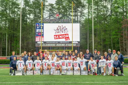 Men's lacrosse 2025 senior class and their parents