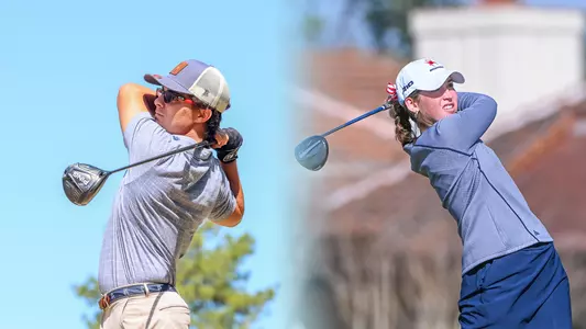 Side-by-side action shots of Carson Baez and Katie Magner