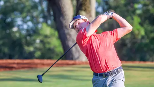 Cole Ekert holds his follow-through