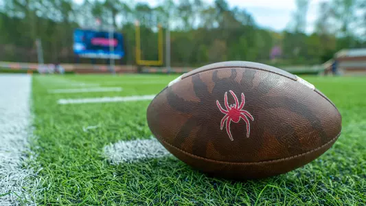 Football on the field at Robins Stadium