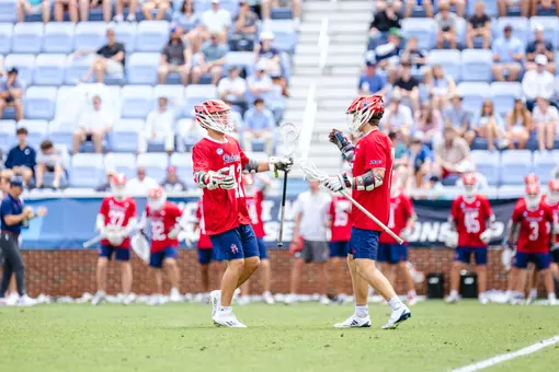 The University of Richmond men's lacrosse team made history by securing its first-ever NCAA Tournament victory with a 13-10 win over eighth-seeded North Carolina on May 10, 2025 in Chapel Hill, N.C.