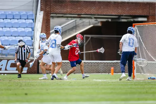 The University of Richmond men's lacrosse team made history by securing its first-ever NCAA Tournament victory with a 13-10 win over eighth-seeded North Carolina on May 10, 2025 in Chapel Hill, N.C.