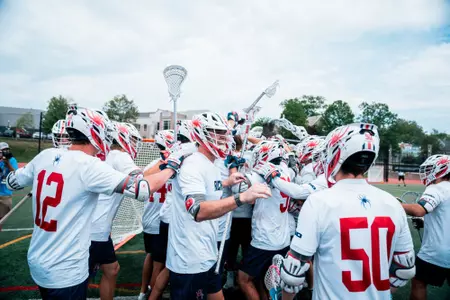 Richmond men's lacrosse team celebrates it's sixth NCAA tournament berth after defeating High Point, 16-10, in the Atlantic 10 championship on Saturday, May 3