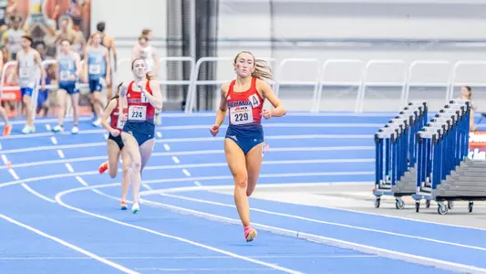 Molly Flanagan winning 800m A-10 Title