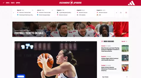 The new layout of RichmondSpiders.com