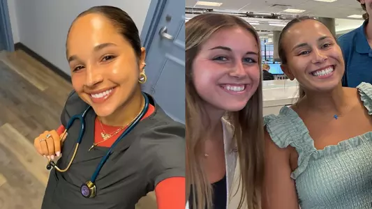 Anna Garcia and Kiley Fitzgerald at their internships