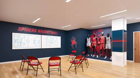 Rendering of the new men's and women's basketball team room in the Robins Center