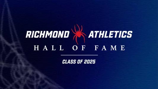Richmond Athletics Hall of Fame logo with Class of 2025 text on a blue background